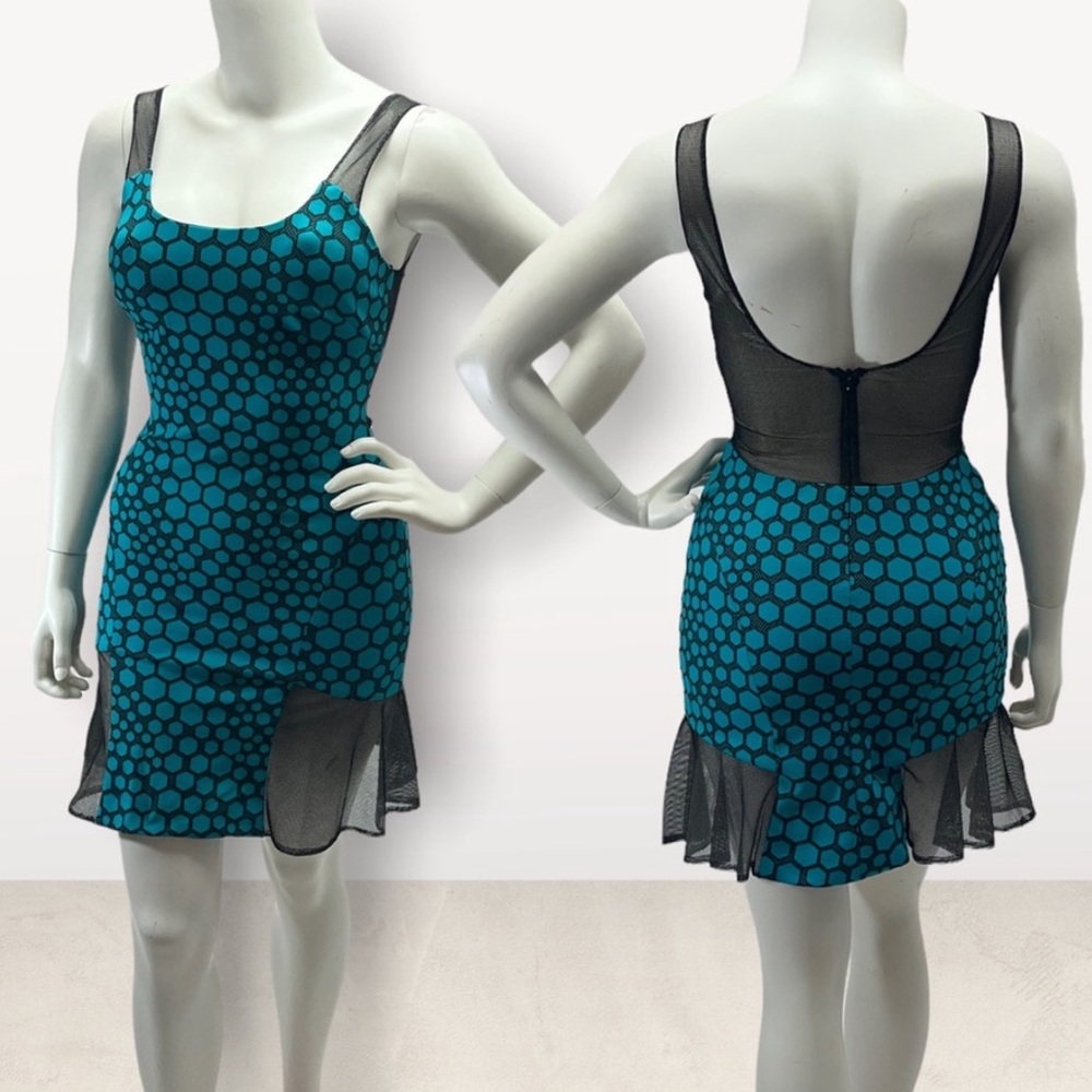 Lotus Threads Blue/Teal Mesh Dress